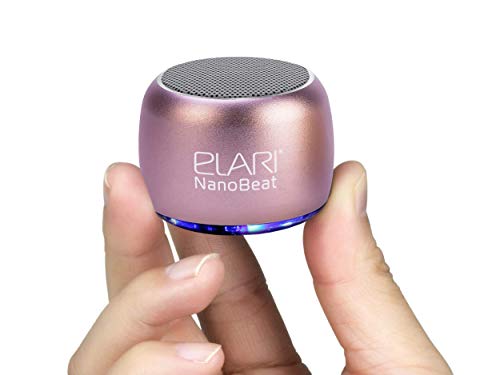 Elari NanoBeat - Tragbarer Mini Bluetooth Lautsprecher mit Mikrofon Bluetooth Box Kabellos Laute Musik, Robustes Metallgehäuse, LED-Licht, 5-Stunden-Spielzeit (Rosa) von Elari
