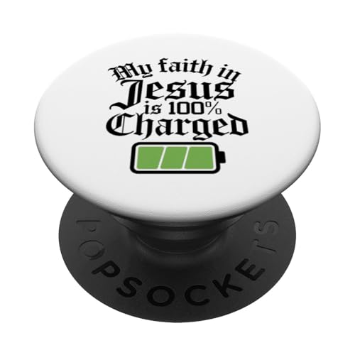 Mein Glaube an Jesus in 100% aufgeladenem, christlichem Design PopSockets Klebender PopGrip von Elastee