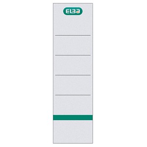 10 ELBA Einsteck-Rückenschilder weiß für 8,0 cm Rückenbreite von Elba