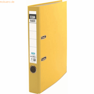 20 x Elba Ordner rado-Lux A4 Acrylat/Papier 50mm gelb von Elba