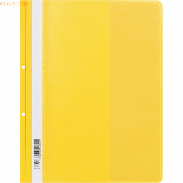 25 x Elba Sichthefter A4+ Abheftlochung + Innentasche gelb von Elba