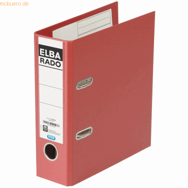 5 x Elba Ordner rado plast für A5 hoch 75mm PVC rot von Elba