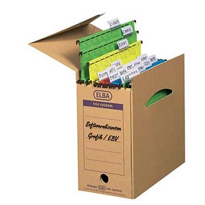 6 ELBA Archivboxen tric system braun 16,0 x 34,1 x 31,5 cm von Elba