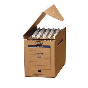 6 ELBA Archivboxen tric system braun 24,0 x 34,1 x 31,5 cm von Elba
