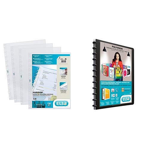 ELBA 100206869 Prospekthüllen 10er pack mit vario-zipp-Prinzip manageMe! Ersatzhüllen oben offen glasklar & ELBA 100421115 Kunststoff-Ringmappe polyvision DIN ELBA 100206869 Prospekthüllen 10er pack mit vario-zipp-Prinzip manageMe! Ersatzhüllen oben offen glasklar & ELBA 100421115 Kunststoff-Ringmappe polyvision DIN von Elba