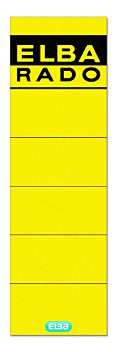 ELBA 100420949 Rückenschilder Rado 10er Pack breit und kurz selbstklebend gelb von Elba