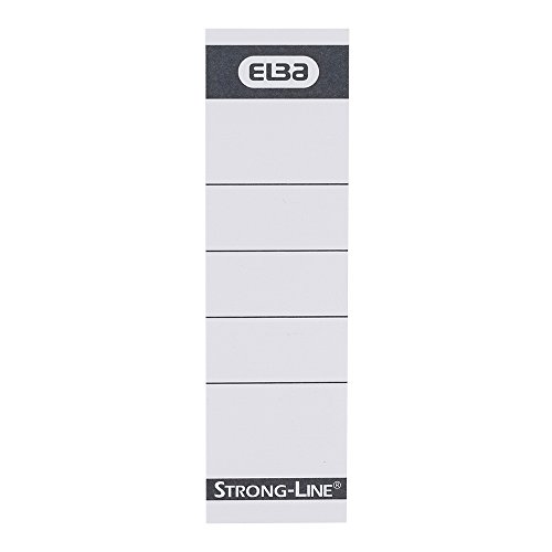 Elba 400087753 Ordner-Rückenschilder "Strong-Line" und "myColour", kurz, schmal, aus 250 g/m² Karton, 10 Schilder weiß von Elba