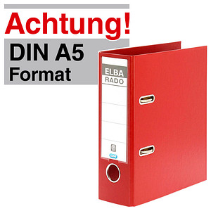 ELBA A5 Hochformat Ordner rot Kunststoff 7,5 cm DIN A5 hoch ELBA A5 Hochformat Ordner rot Kunststoff 7,5 cm DIN A5 hoch von Elba