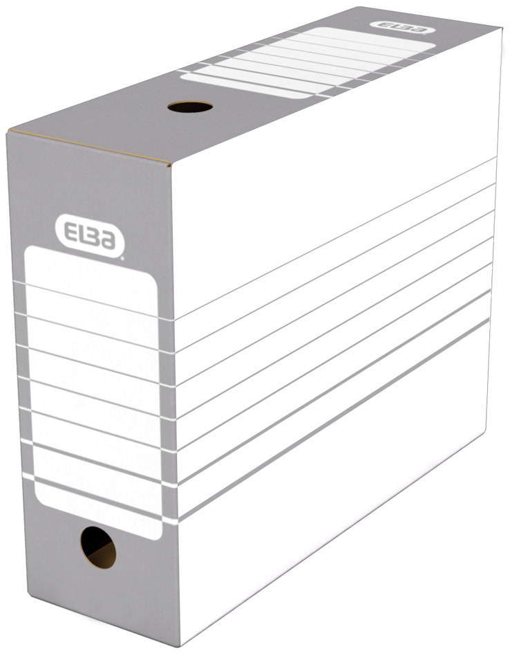ELBA Archiv-Schachtel, Breite 100 mm, A4, weiß/grau von Elba