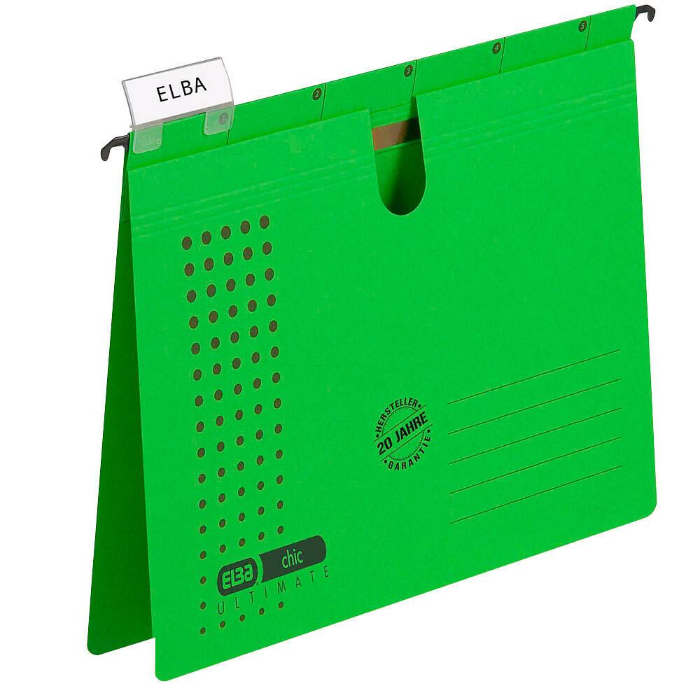 ELBA Hängehefter chic ULTIMATE Karton grün 1 x kaufmännische Heftung - 5 Stück von Elba