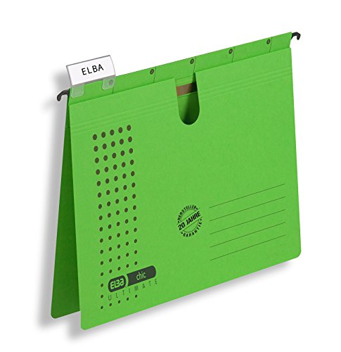 ELBA Hängehefter chic für A4, aus Karton, grün, 5er Pack von Elba