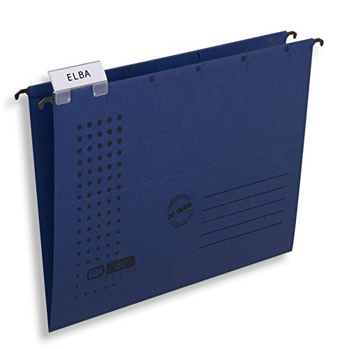ELBA Hängemappe chic für A4, aus Karton, seitlich offen, dunkelblau, 5er Pack ELBA Hängemappe chic für A4, aus Karton, seitlich offen, dunkelblau, 5er Pack von Elba