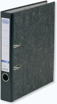 ELBA Ordner smart Wolkenmarmor, Rückenbr.: 50 mm, schwarz DIN A4 Einband aus Wolkenmarmor-Papier, geklebtes Rücken- (10425 SW) von Elba
