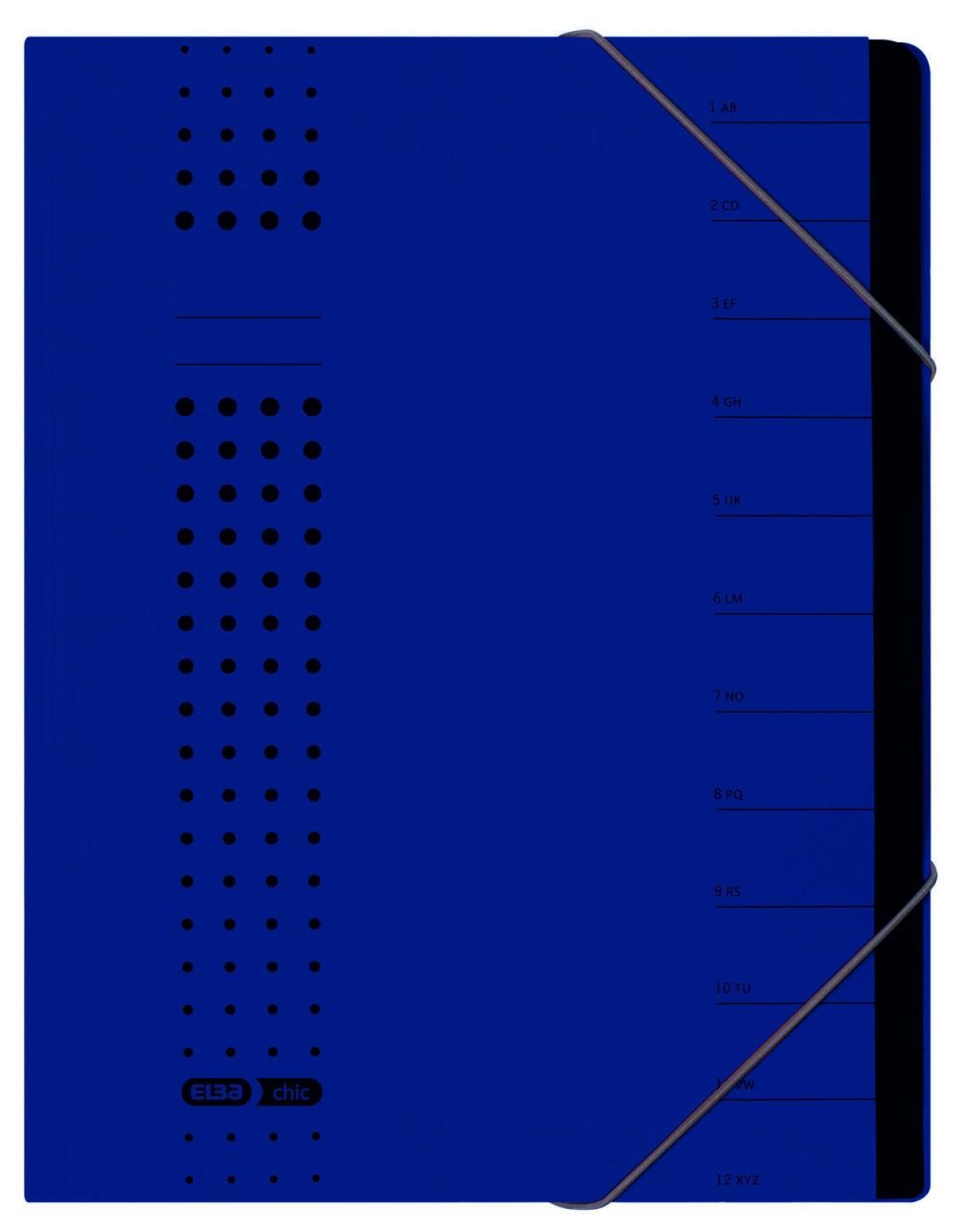 ELBA Ordnungsmappen Ordnungsmappe Chic blau 12tlg DIN A4 12-Fach Blau von Elba