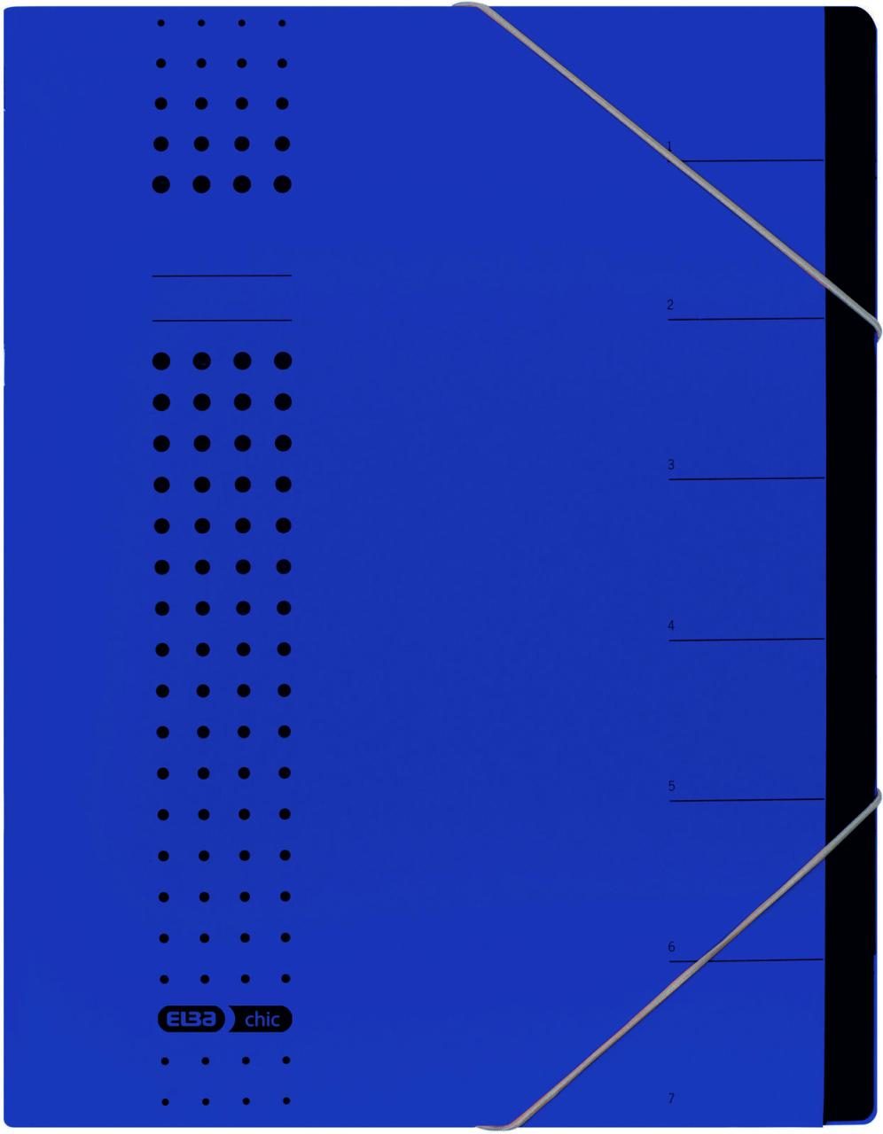 ELBA Ordnungsmappen Ordnungsmappe Chic blau 7tlg DIN A4 7-Fach Blau von Elba