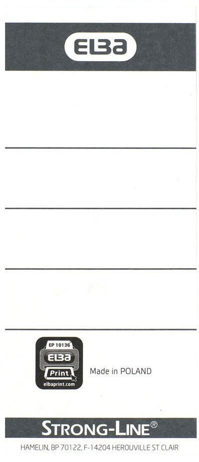ELBA Einsteck-Rückenschilder 48,0 x 112,0 mm ELBA Einsteck-Rückenschilder 48,0 x 112,0 mm von Elba