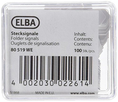 ELBA Stecksignal, 100 Stück, PVC, weiß von Elba