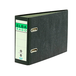 ELBA rado A5 quer Ordner schwarz marmoriert Karton 7,5 cm DIN A5 quer von Elba