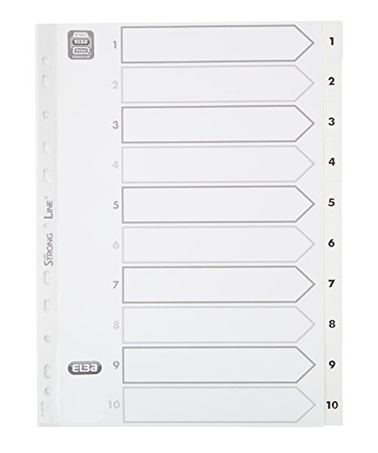 Elba, Ordnerregister A4, 1-10, Kunststoff, weiß, 1 Sets von Elba