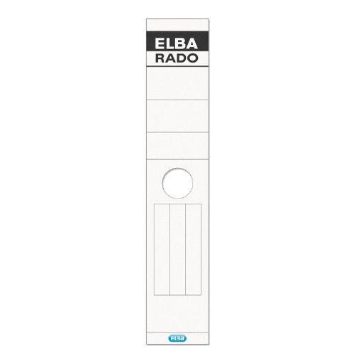 Elba 04407 Ordnerrückenschild für Hängeordner 81417 rado lang/breit VE=10 Stück weiß von Elba
