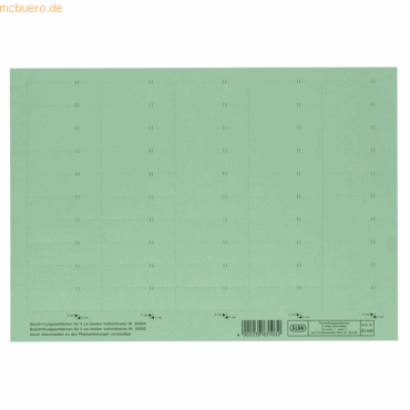 Elba Beschriftungsschild für 4-zeilige Sichtreiter 58x18mm grün VE=10x von Elba