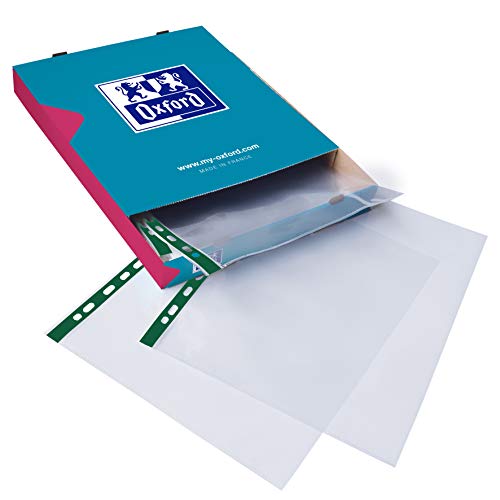 Elba Glass Clear Multipunched Pocket Green Strip A4 Ref 202908 [Pack 100] von Oxford