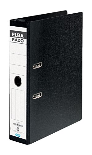 Elba Hängeordner rado A4 breit 7,5cm Rücken, Bügel aus Kunststoff, schwarz, 10 Stück von Elba