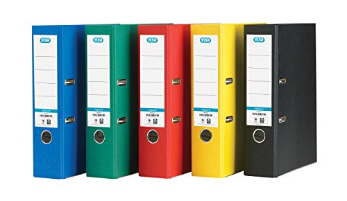 Elba Lever Arch File A4 Coloured Paper Over Board 80mm Spine Assorted Ref 100025220 [Pack 10] von Elba