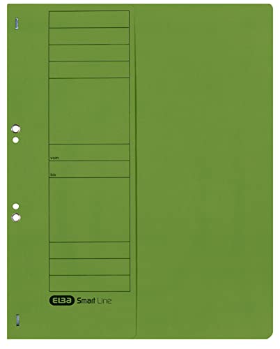 Elba Ösenhefter A4, 1/2 Vorderdeckel, Karton, kfm. Heftung, grün, 50 Stück von Elba