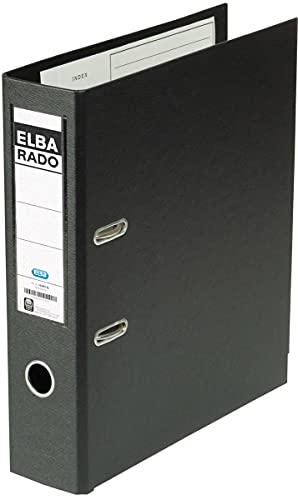 Elba Ordner A4, aus Kunststoff, rado plast, 8 cm breit, schwarz, 20 Stück von Elba