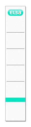 Elba Ordner Rückenschild, für 5 cm breite, selbstklebend, weiß, 10 Stück von Elba