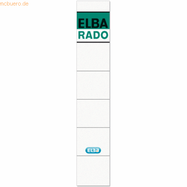 Elba Ordnerrückenschild kurz/schmal weiß schwarz/grüner Aufdruck 10 St von Elba