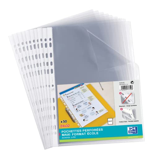 Elba Prospekthüllen transparent für Dokumente, großes Format 24 x 32 – Polypropylen – 50 Stück Elba Prospekthüllen transparent für Dokumente, großes Format 24 x 32 – Polypropylen – 50 Stück von Oxford