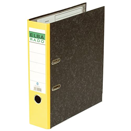 Elba rado Aluminium, Pappe schwarz, gelb – Alu – Ringmappe, A4, Karton, schwarz, gelb, weiß, 570 Blätter, 285 mm) von Elba