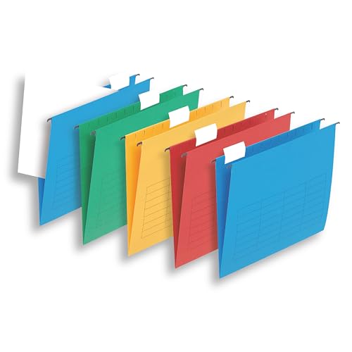Flex Hängemappen Kraftpapier 5 Stück, unterschiedliche Farben von Elba