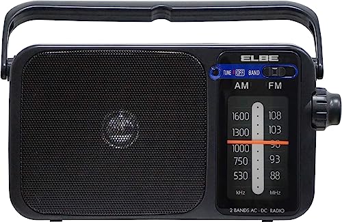 ELBE RF-942 Tragbares analoges Radio, AM/FM, Schwarz, Netzbetrieb oder Batterien, einfache Synchronisierung ELBE RF-942 Tragbares analoges Radio, AM/FM, Schwarz, Netzbetrieb oder Batterien, einfache Synchronisierung von Elbe