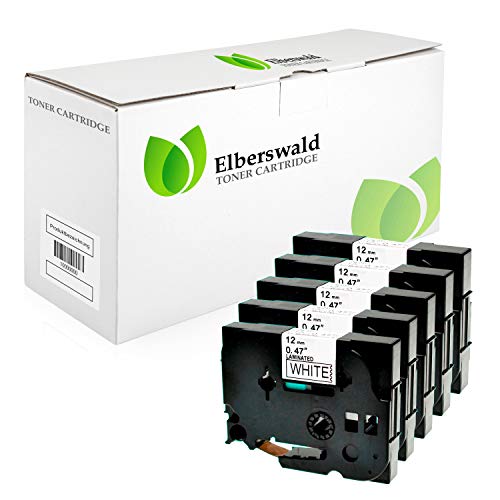 Elberswald 5x Schriftband kompatibel mit TZE-231 TZ-231 12mm 8m Schwarz auf Weiss Brother P-Touch H100LB H100R H105 E100 E100VP D200 D200BW D200VP D210 D210VP von Elberswald