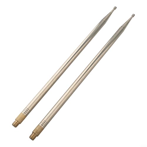 304 Edelstahl-Teleskop-Peitschenantenne, 2,5 m, 10 Abschnitte, Kurzwellen-Funkantenne mit 10 mm Schnittstelle (2 Stück) von Elchuiaby