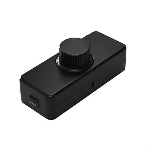 Drehbarer Inline-LED-Dimmschalter, 220–240 V, Ein-/Aus-Schalter, energiesparender Beleuchtungsregler für dimmbare Glühbirnen, 3–100 W (schwarz) von Elchuiaby