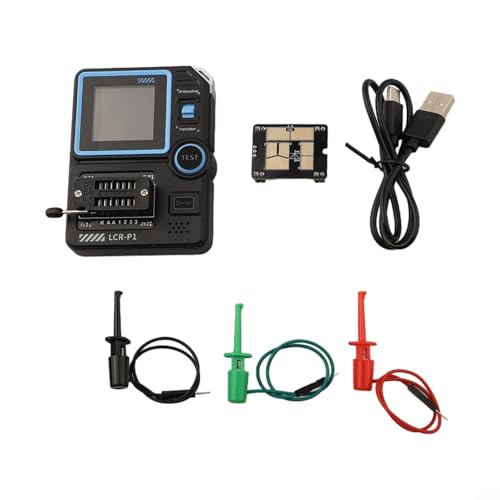 LCR-P1 Transistor-Tester, Dioden-Kondensator-Widerstandsmesser mit Farbbildschirm, USB-Ladefunktion, Datenexport, Verbrennungsschutz LCR-P1 Transistor-Tester, Dioden-Kondensator-Widerstandsmesser mit Farbbildschirm, USB-Ladefunktion, Datenexport, Verbrennungsschutz von Elchuiaby