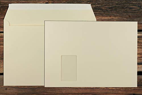 Elco Color Briefumschläge mit Fenster/hell - chamois / 229 x 324 mm (C4) / mit Abziehstreifen/Versandtasche/haftklebend / 250 Stück von Elco Office Color