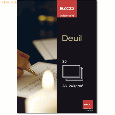 10 x Elco Briefkarten CelliZip A6 mit Trauerrand 240g/qm VE=25 Stück 10 x Elco Briefkarten CelliZip A6 mit Trauerrand 240g/qm VE=25 Stück von Elco