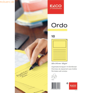 10 x Elco Organisationsmappe Ordo classico Papier A4 220x310 mm gelb V von Elco