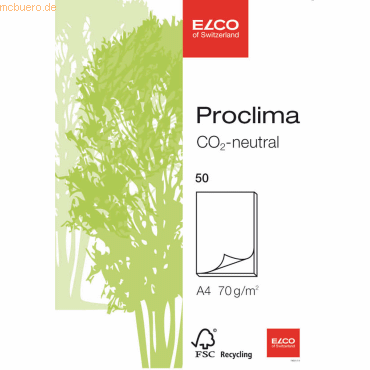 10 x Elco Schreibblock Proclima A4 80g/qm mit Lösch-Linienblatt weiß/r von Elco