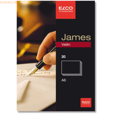 10 x Elco Schreibkarten James Velin A6 blanko weiß 280 g/qm VE=20 Stüc von Elco