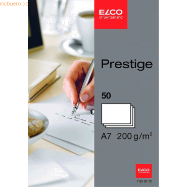 10 x Elco Schreibkarten Prestige A7 hochweiß blanko 200g/qm VE=50 Stüc 10 x Elco Schreibkarten Prestige A7 hochweiß blanko 200g/qm VE=50 Stüc von Elco