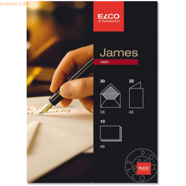2 x Elco Korrespondenzkassette James Velin A6/A5/C6 weiß 100/280 g/qm von Elco