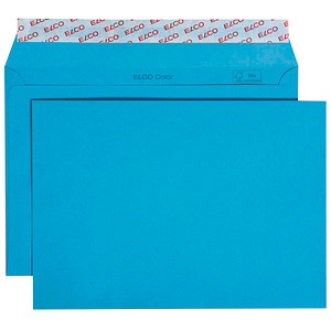 ELCO Briefumschläge Color DIN C5 ohne Fenster intensivblau haftklebend 25 St. von Elco