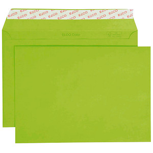 ELCO Briefumschläge Color DIN C5 ohne Fenster intensivgrün haftklebend 25 St. von Elco