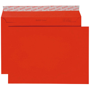 ELCO Briefumschläge Color DIN C5 ohne Fenster intensivrot haftklebend 25 St. von Elco